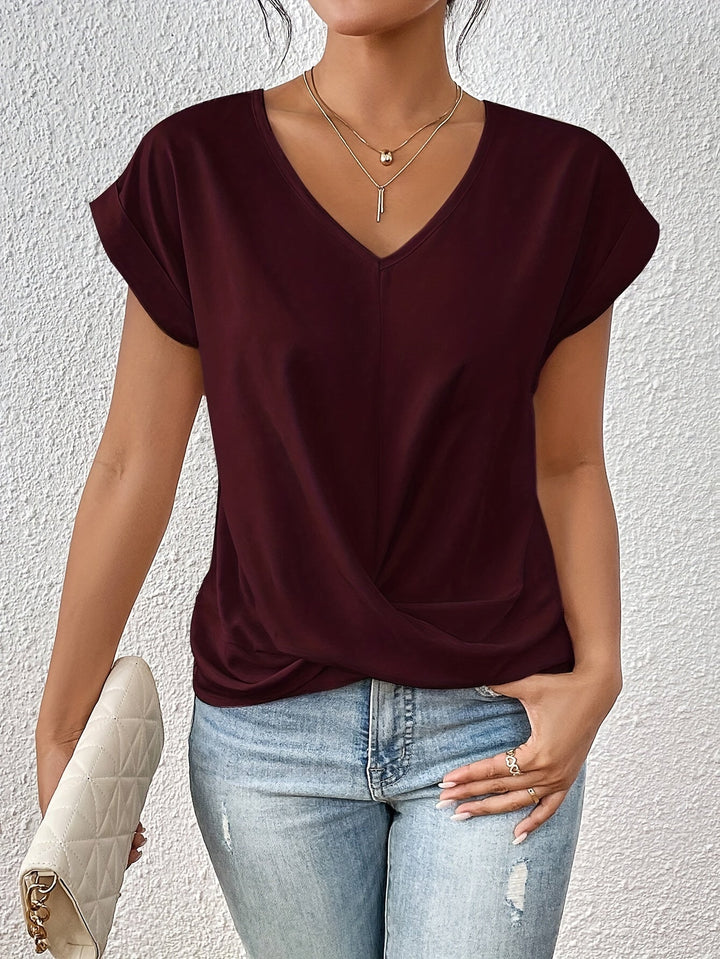 The Sophia Blouse — Flowing V-Neck in Lightweight fabric