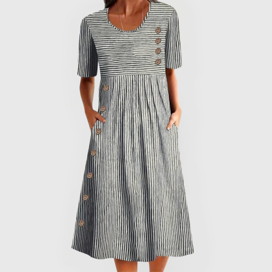 Wanda | Easygoing Striped Midi Dress