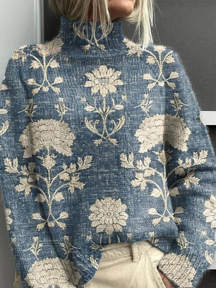 Harlow | High-Neck Sweater with Artistic Design