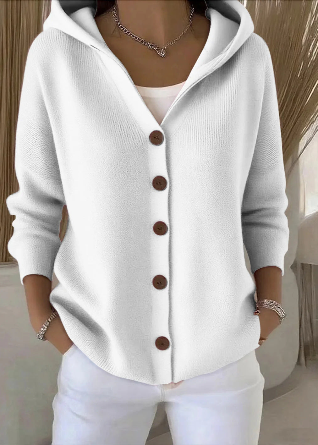 Jessica | Comfortable Hooded Cardigan with Button-Up Design