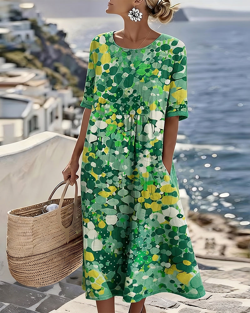 Elena | Loose Lightweight Floral Midi Dress