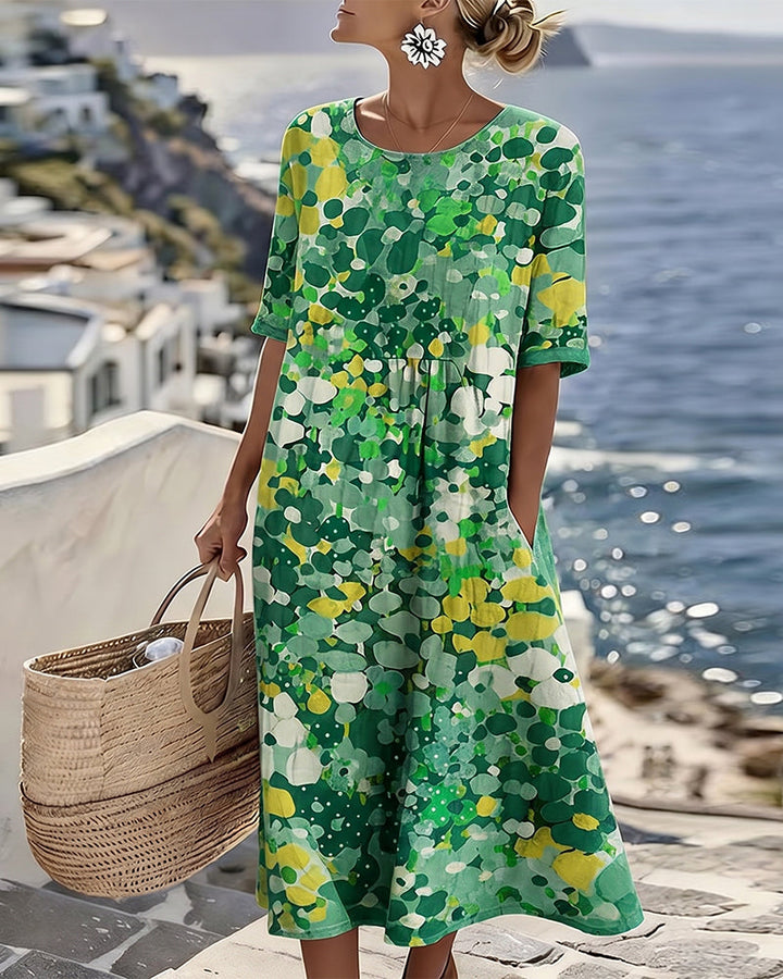 Elena | Loose Lightweight Floral Midi Dress