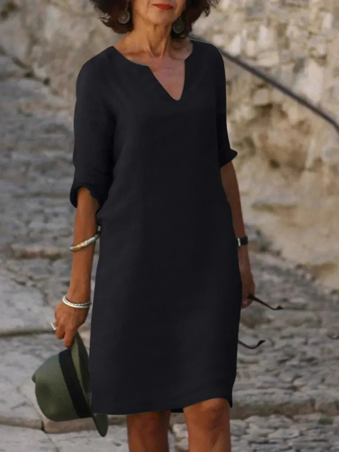 Beth™ | Comfort V-Neck Dress