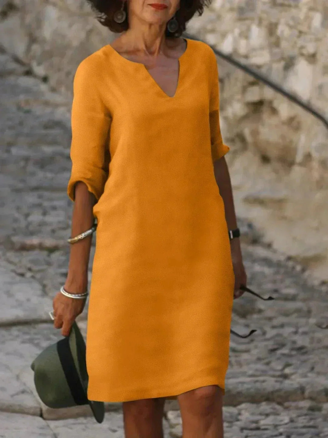 Beth™ | Comfort V-Neck Dress