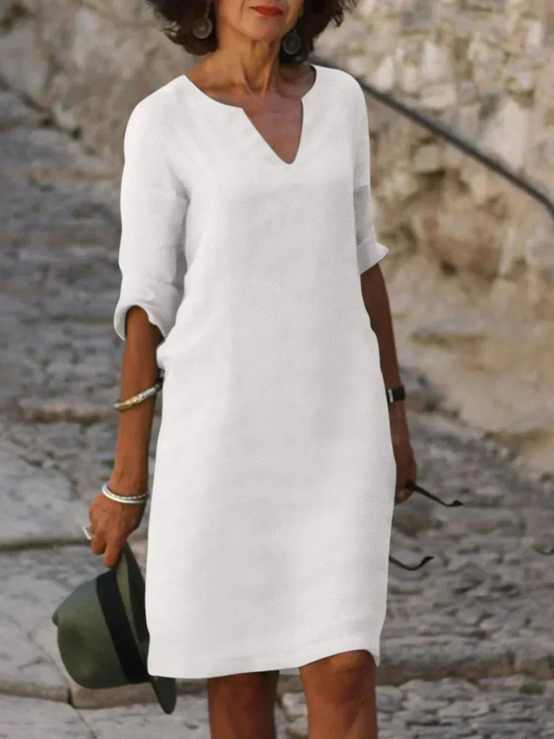 Beth™ | Comfort V-Neck Dress