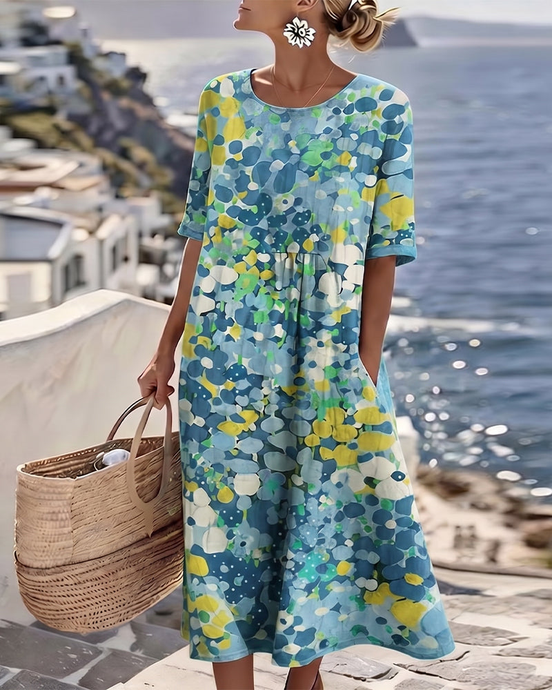 Elena | Loose Lightweight Floral Midi Dress