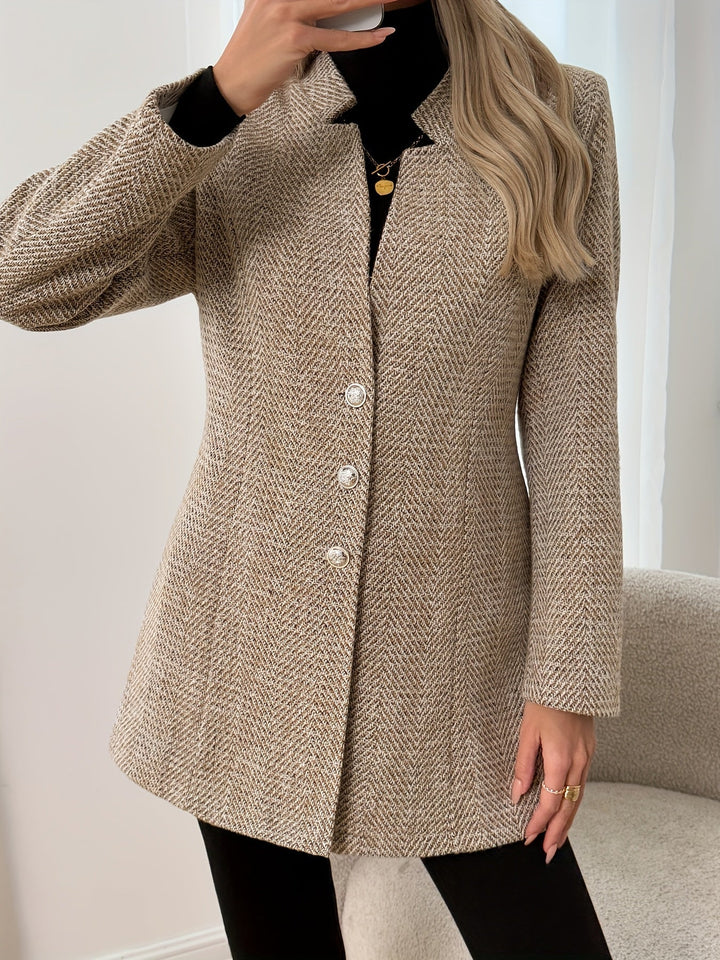 Bianca | Classic Herringbone Long Coat