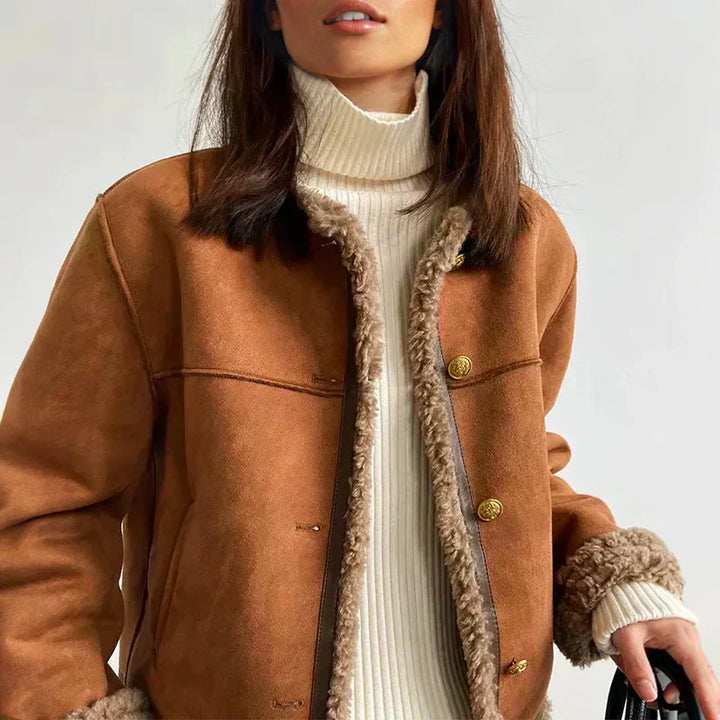 Ella | Stylish Shearling-Lined Winter Coat