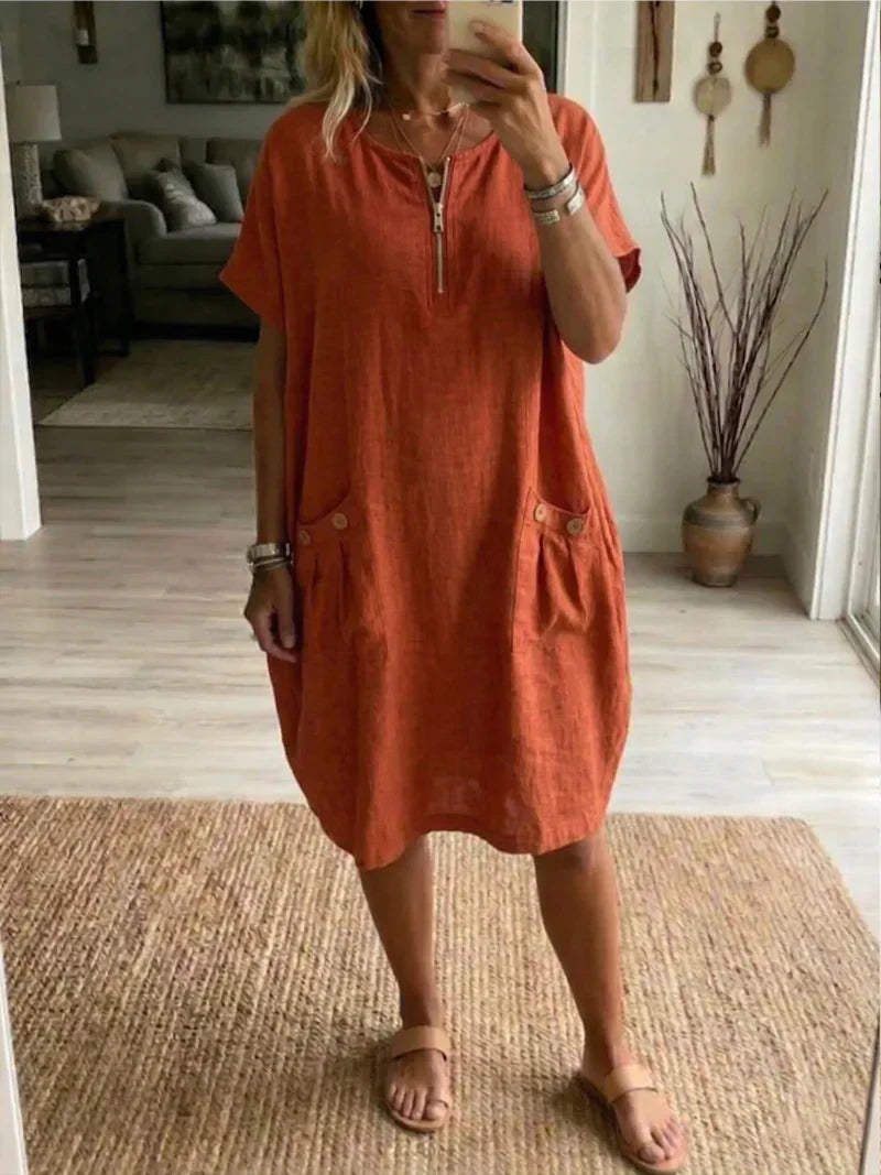 Laarnie | Zip-Front Maxi Dress