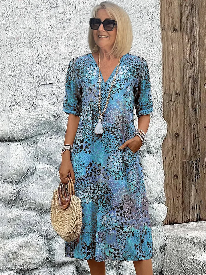 Susan | Vibrant  Midi Dress with Elegant  Tummy Coverage