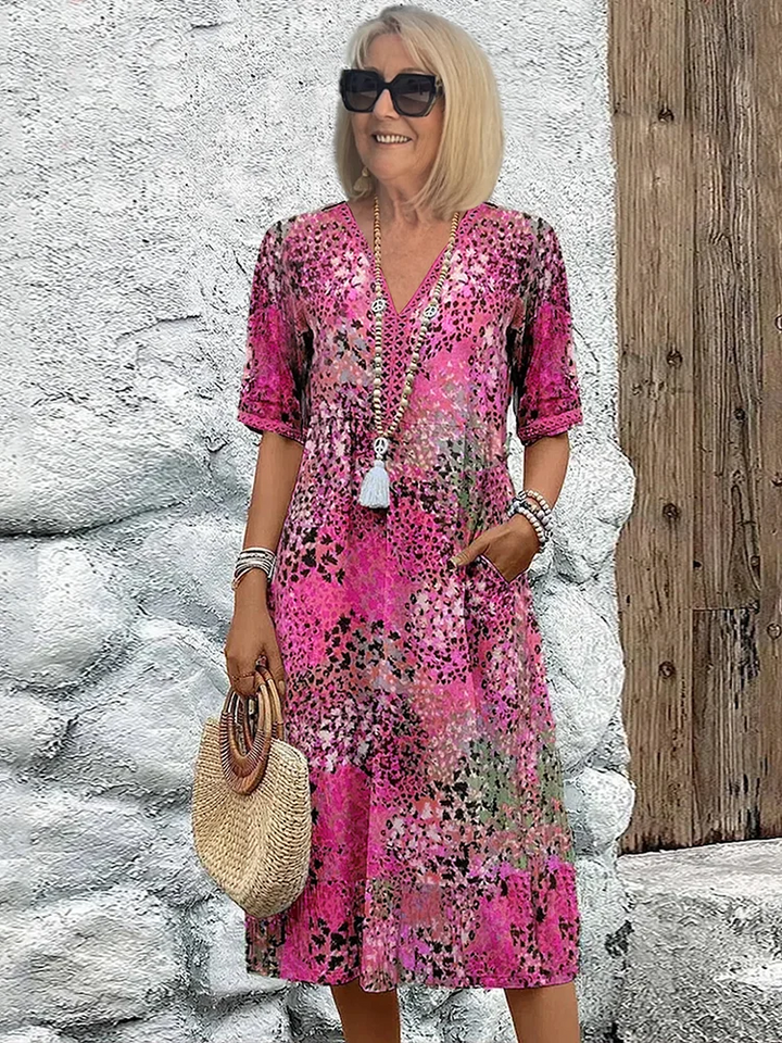 Susan | Vibrant  Midi Dress with Elegant  Tummy Coverage