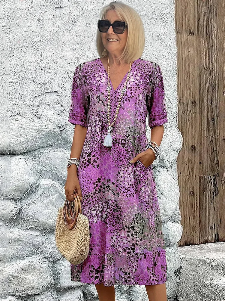 Susan | Vibrant  Midi Dress with Elegant  Tummy Coverage