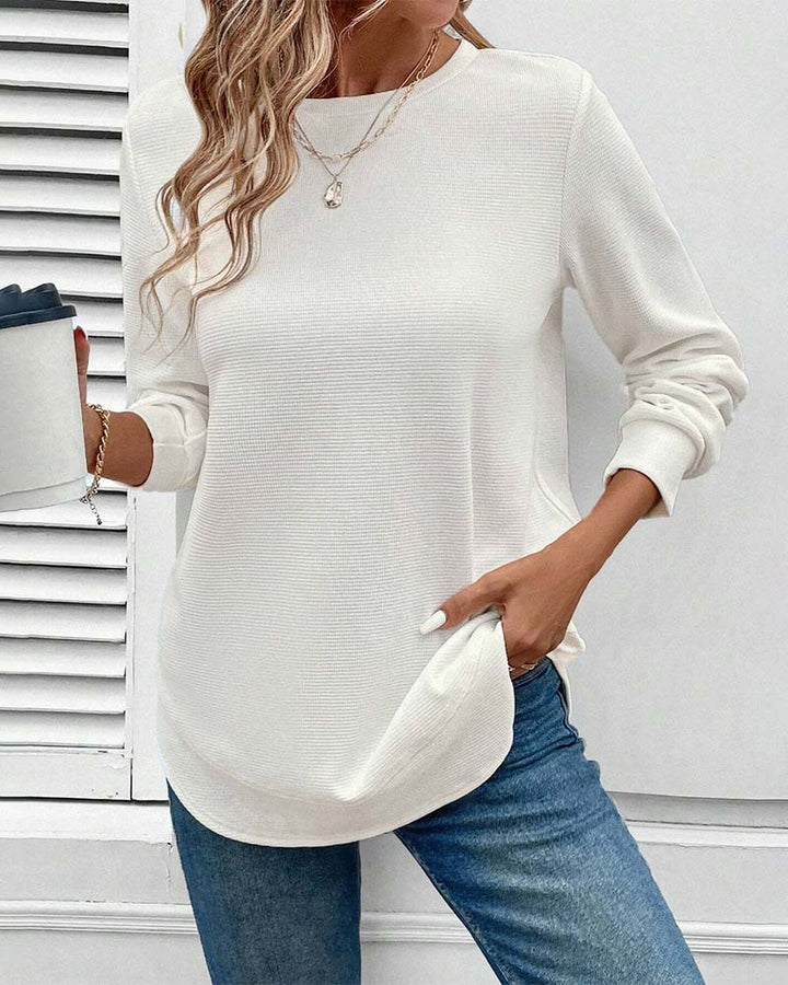 Mila | Timeless Long-Sleeve Crew Neck Top