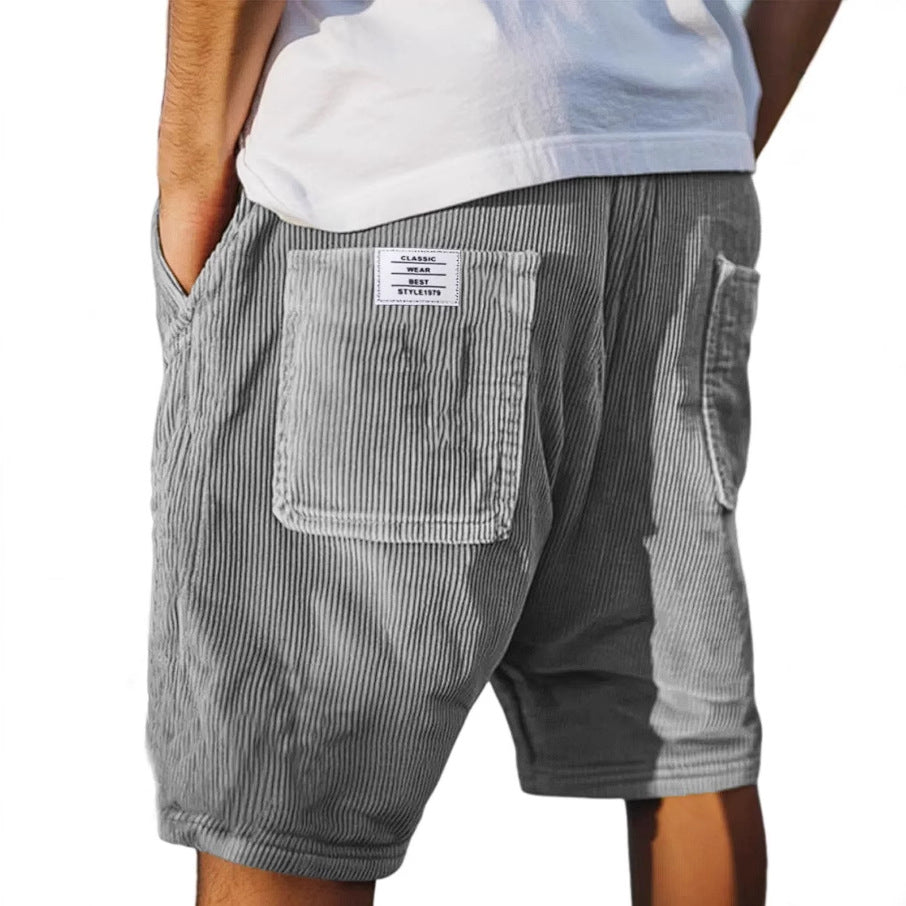 Taylor Short with Ribbed Texture and Patch Pockets