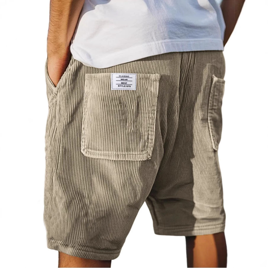 Taylor Short with Ribbed Texture and Patch Pockets