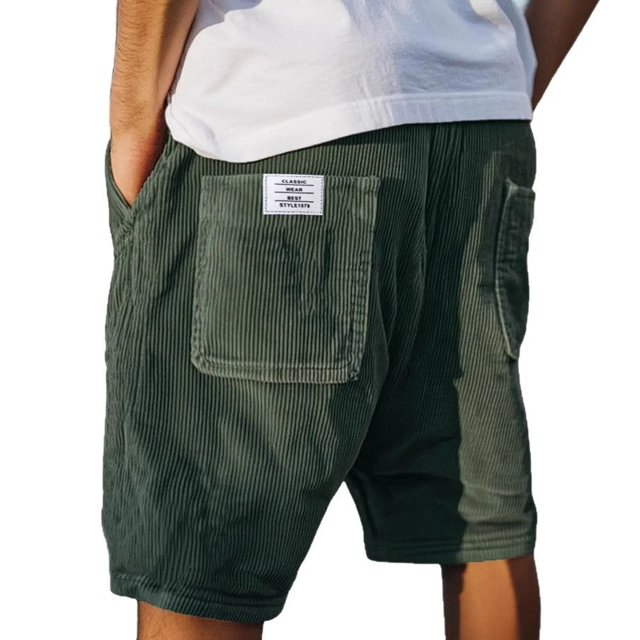 Taylor Short with Ribbed Texture and Patch Pockets
