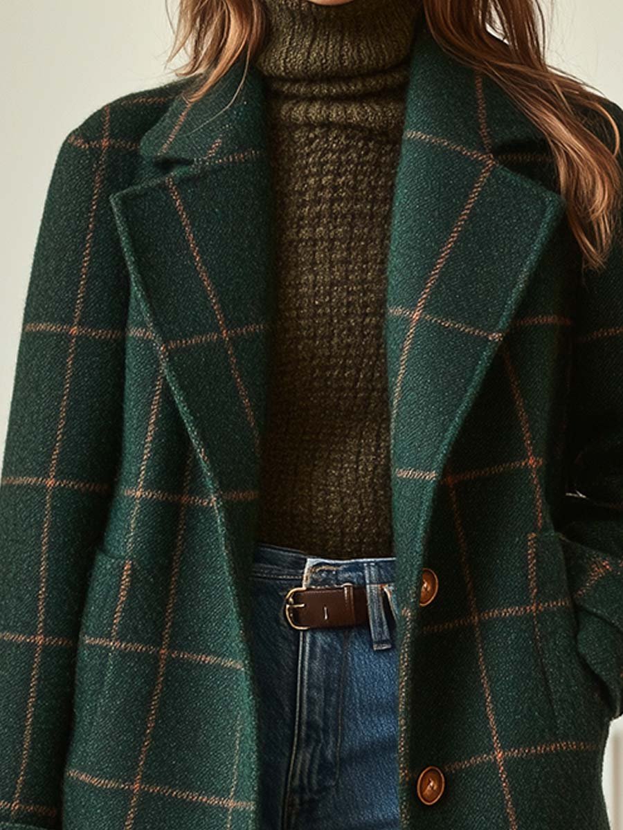 Sarah | Chic Checked Winter Overcoat