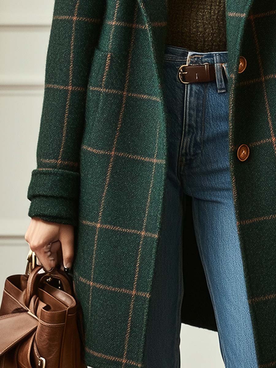 Sarah | Chic Checked Winter Overcoat